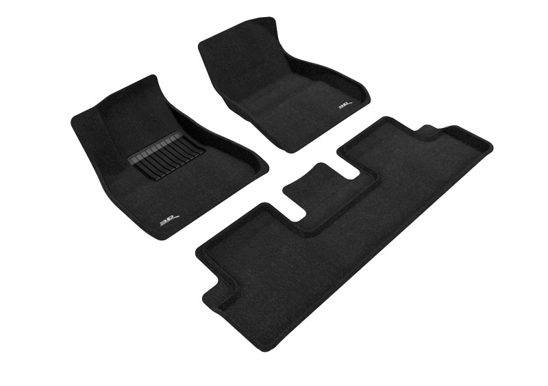 Tesla Model 3 Floor Mats - Front and Rear - 3D MAXpider - Elegant Series - Black - `18-`19 Tesla Model 3 Floor Mats - Front and Rear - 3D MAXpider - Elegant Series - Black - `18-`19